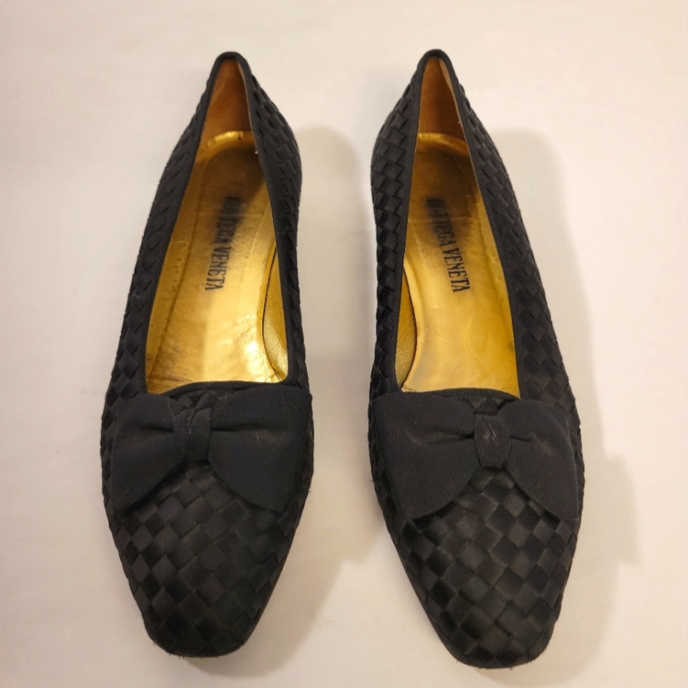 Bottega Veneta Woven Satin Shoes